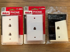 RCA Phone Jack Wall Plate Sealed Home Wiring mixed lot of 3; 2 singles, 1 double