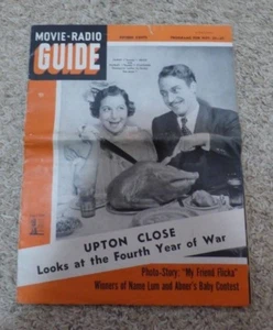 MOVIE RADIO GUIDE WWII era Nov. 21-27 1942 Rare Fanny Brice "Baby Snooks" Cover - Picture 1 of 9