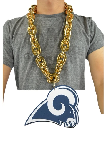 New NFL Los Angeles Rams GOLD Fan Chain Necklace Foam Cover