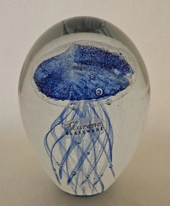 Pisapapeles de cristal de Murano medusas arte vidrio soplado a mano desde Italia vintage azul - Imagen 1 de 9
