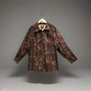 Vtg NOTATIONS Women's Size 3X Leopard Print Lightweight Jacket Double Zipper GC - Picture 1 of 20