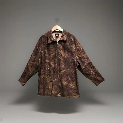 Vtg NOTATIONS Women's Size 3X Leopard Print Lightweight Jacket Double Zipper GC - Image 1 of 4