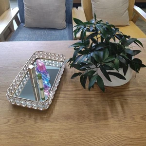 Mirror Crystal Tray Desk Perfume Care Perfume Wedding Decor - Picture 1 of 5