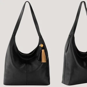 Bolso de Mano de Cuero The Sak Huntley B;back Bolso de Mano Borla Beige Forro Interior - Imagen 1 de 17