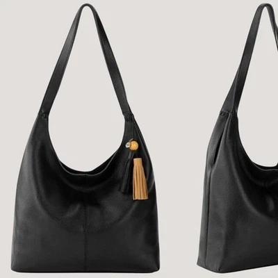 Bolso de Mano de Cuero The Sak Huntley B;back Bolso de Mano Borla Beige Forro Interior Foto 1 de 4