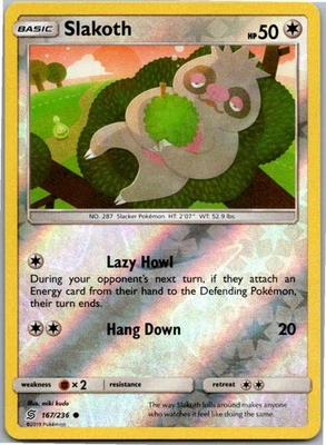 Slakoth (167) Common SM - Unified Minds 167/236 NM Reverse Holo - Image 1 of 2