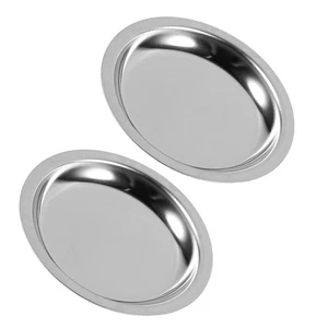 2Pcs Stainless Steel Tea Bag Coasters Round Teabag Trays Tea Bag Holder - Picture 1 of 12