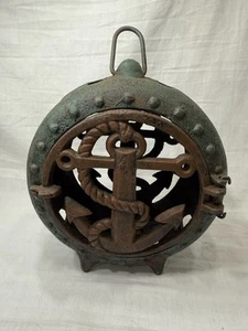 Japanese Cast Iron Nautical Anchor Tealight Candle Holder Lantern - Picture 1 of 15