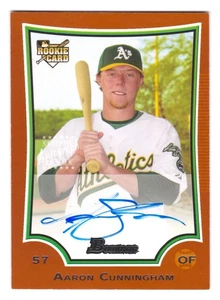 2009 Bowman Aaron Cunningham Auto #224 handsigniert Rookies Orange Parallel #/250 - Bild 1 von 2