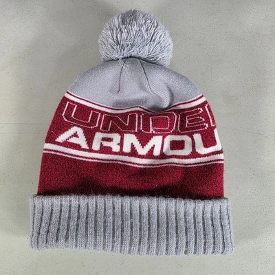 Under Armour Mens Retro Pom Beanie Hat One Size Knit Cuffed Winter Cap - Image 1 of 4