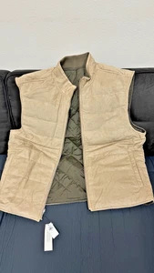 Chaleco sin mangas Banana Republic para hombre con cremallera completa, Baige, talla XL - Imagen 1 de 3