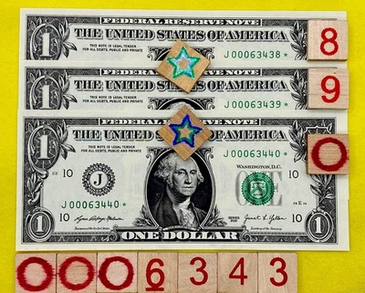 🌟 UNC 500K Run & Total Printed Star NOTE Sheets Sequential # LOW Serial $1 Bill - Image 1 of 4