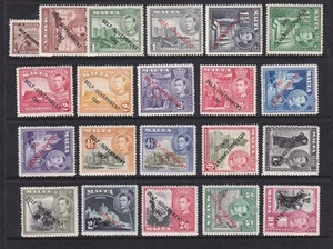 Malta GVI 1948 Juego de 21 MM. Valores hasta 10/- Sg 234 - 248. Gato 100€ - Imagen 1 de 2