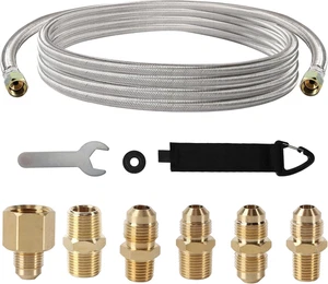 Prolunga tubo propano 24 piedi alta pressione intrecciato propano gas propano  - Foto 1 di 7