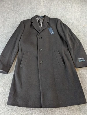 Nautica Overcoat Men's 42L Black Classic-Fit Wool Cashmere Blend Jacket  NWT  - Image 1 of 4