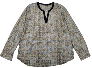 Blusa Milano Para Mujer XL Extra Grande Geométrica Estampado Completo Manga Larga Artística - Imagen 1 de 9