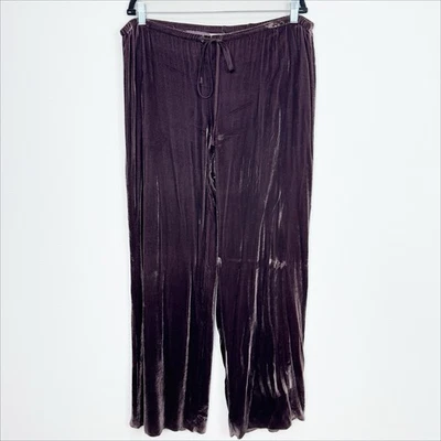 CAbi Pants Womens M Plum Crushed Velvet Silk Slinky Witchy Gothic Whimsigoth - Image 1 of 4