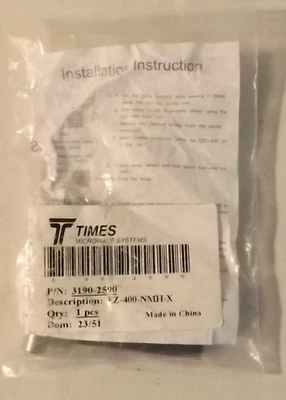 Times Microwave Systems EZ-400-NMH-X 3190-2590 Type N Male Connector LMR-400 NIB - Image 1 of 2
