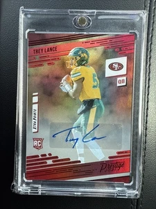 2021 Panini Prestige Rookies #204 Trey Lance Xtra Points Premium Red Autograph - Picture 1 of 5