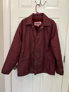 Vintage 80er Jahre burgunder sportliche Herren Arbeitsjacke Kunstfell gefüttert Gr. L einige Mängel - Bild 1 von 13