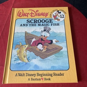 *KIDS* Disney - Scrooge and the Magic Fish 🐠 (1986, VINTAGE Hard Book) Vol 12 - Foto 1 di 17