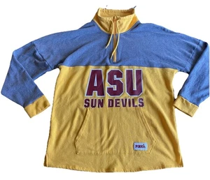 Sudadera Arizona State Sun Devils 1/4 Cremallera Manga Larga Mujer’s M Amarillo Gris  - Imagen 1 de 7