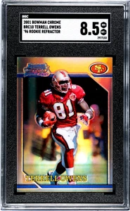 2001 Bowman Chrome #BRC10 Terrell Owens '96 Rookie Refractor SGC 8.5 - Picture 1 of 2