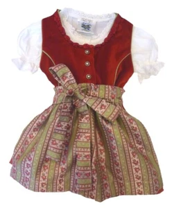 Children Dirndl,Blouse & Rosenschürze Size 80 86 104 110 116 128 134 140 146 152 - Picture 1 of 15