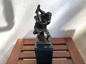 Bronze-Skulptur von Herkules und Diomedes mythologie af Marmor sockel nach Rodin - Bild 1 von 12