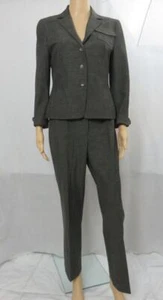 AKRIS Punto Tuta 2 Pezzi Grigio Blazer/Pantaloni Misto Lana/Cotone TG 8 - Foto 1 di 10