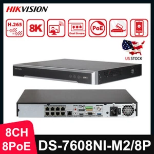 Hikvision 8 canaux PoE NVR jusqu'à 32MP, 8K, H.265+ DS-7608NI-M2/8P Stock US - Photo 1 sur 9
