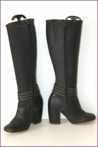 FLY GIRL LONDON Stivali con tacco in pelle nera taglia 36 TBE - Foto 1 di 6