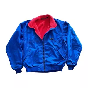 Vintage Patagonia Jacket Mens XL Fleece Lined Bomber 90s Retro Blue - Picture 1 of 9