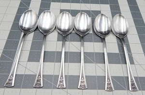 Juego de 6 vajilla con cuchara de sopa Oneida Northland Pasadena negro acento rosa de Corea - Imagen 1 de 11