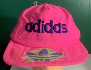 Vintage Adidas Snapback Mütze Cap Neon Pink Logo On Bill Rare 80s 90s Nylon Rare - Bild 1 von 14
