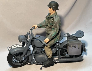 Rare 21st. Century Toys German 2 Seat McQueen Motorcycle 1/6 Scale with Soldier - Picture 1 of 12