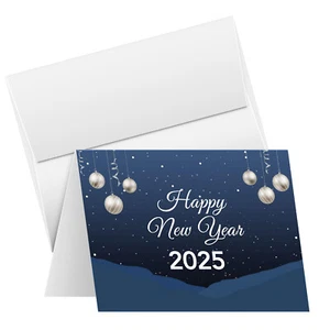 Biglietti di auguri e buste natalizie 2025 'Buon anno' - 10 per confezione - Foto 1 di 7