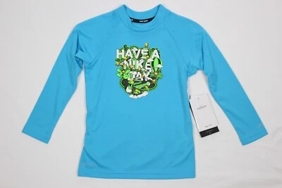 Nike Natación Niños Manga Larga Camisa Have A Nike Día Gráfico Azul Dri Fit UPF 40+ Foto 1 de 4