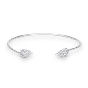 Trendy Rhodium Bracelet with Clear Cubic Zirconia Accents - Picture 1 of 4