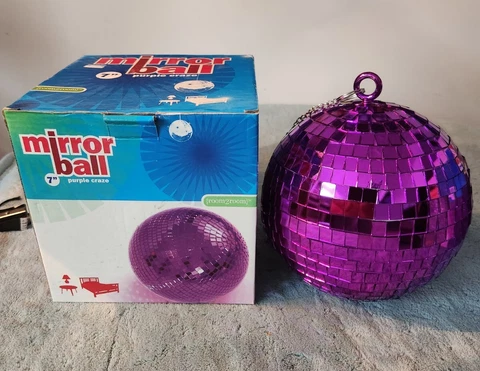 7 Inch Disco Baltimore Ravens purple Mirror Reflective Ball Party Decoration Cover