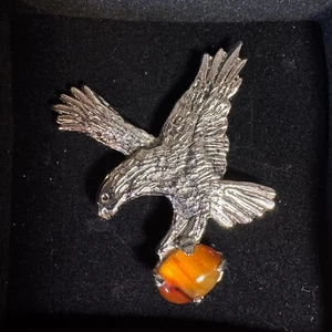 Eagle Silver Tone Brooch/Pendant Spectrum Vintage Made in Scotland - Picture 1 of 8