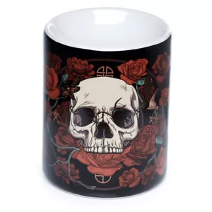 Skulls & Roses Printed Ceramic Oil Burner - Brand New & Boxed - Picture 1 of 3