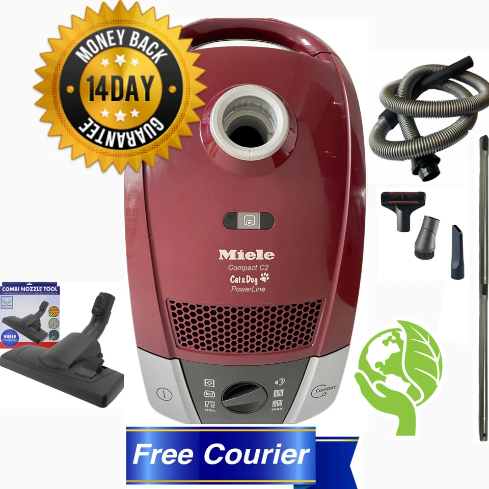✅✅Professionally Reconditioned 1200W Red Miele C2 Compact Cat&Dog Vacuum Cleaner - Image 1 of 4