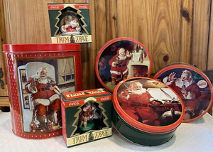 Lote Mixto de Colección Años 80 Coca Cola Latas Navidad Adornos Nostálgico Borde Un Árbol - Imagen 1 de 23
