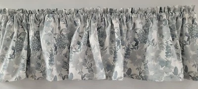 Занавеска Zinnia Shy Valance, цветочный балдахин, синий и серый балдахин, белый балдахин - Изображение 1 из 4