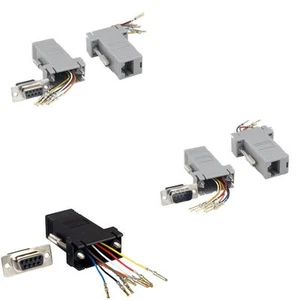 D-Sub Modular Adapter DB9 to RJ45 Male Female M/F F/F Network Ethernet Cat5 Cat6 - Picture 1 of 4