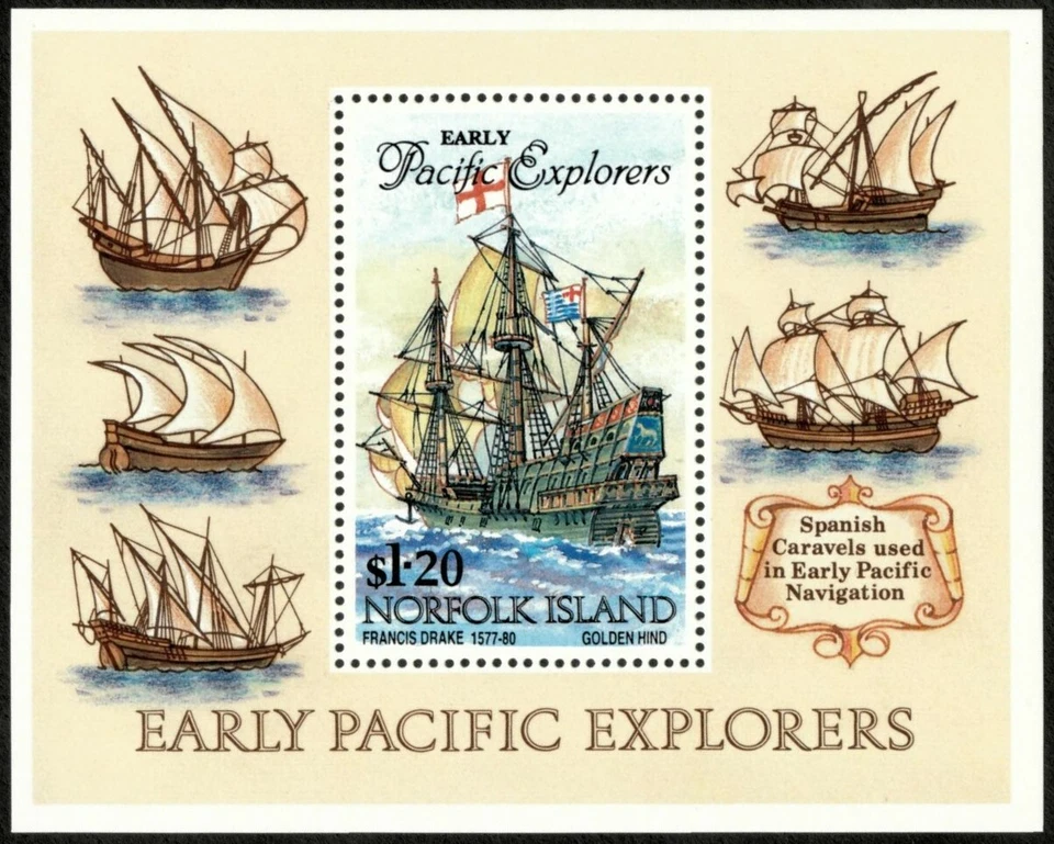 Norfolk Island 1994 - Early Pacific Explorers - Souvenir Sheet - Scott 562 - MNH - Image 1 of 1