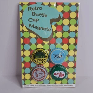 4 Calamite Frigo Soda Pop Cap Vintage Retrò Crema Soda Cola Bubble Up - Foto 1 di 2