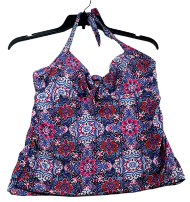 Catalina Swimsuit Womens size Large Pink Purple Blue Tankini Stretch New - Image 1 of 4