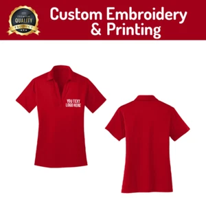 Women Ladies Personalized Sportswear: Embroidery Stitching on Polyester Polo - Picture 1 of 14